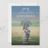 Unser Adventure setzt das Chic Classic Script-Foto Save The Date (Vorderseite)