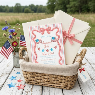 Unser All American Girl Erster Geburtstag Patrioti Einladung