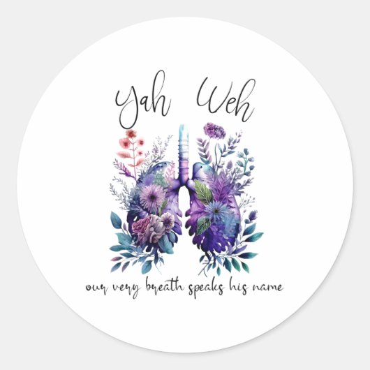 Unser Atemzug spricht seinen Namen Yhwh Christlich Runder Aufkleber (Vorderseite)