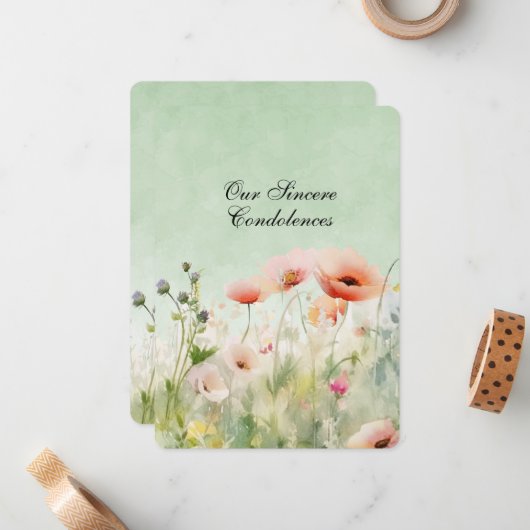 Unser aufrichtiges Beileid Mitteilungskarte (Vorderseite/Rückseite Beispiel)