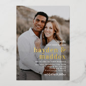 Unser Augenblick echter FOIL Foto Hochzeitseinladu Folieneinladung (Vorderseite)