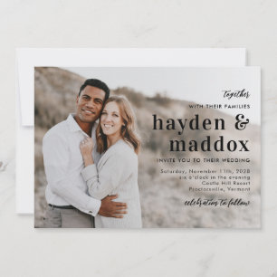 Unser Augenblick Einfaches elegantes Foto Hochzeit Einladung