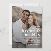 Unser Augenblick Einfaches elegantes Foto Hochzeit Einladung (Vorderseite)