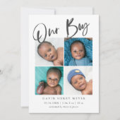 Unser Baby Foto Collage Birth Ankündigung (Vorderseite)