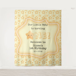 Unser Baby macht einen Niedlichen 1. Geburtstag Wandteppich