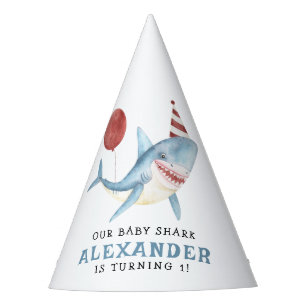 Unser Baby Shark 1. Geburtstag unter dem Meer Partyhütchen