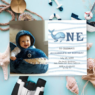 Unser Baby Whale 1. Geburtstag unter dem Meer Einladung