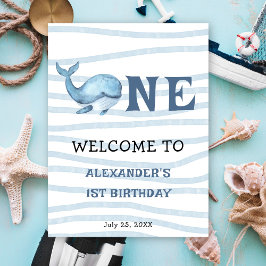 Unser Baby Whale 1. Geburtstag unter dem Meer Poster