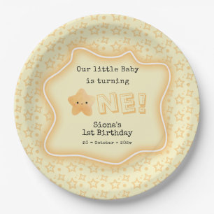 Unser Baby wird ein süßer Stern zum 1. Geburtstag Pappteller