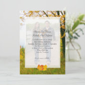 Unser Baum im Herbst Foto Hochzeitsempfang Einladung (Stehend Vorderseite)