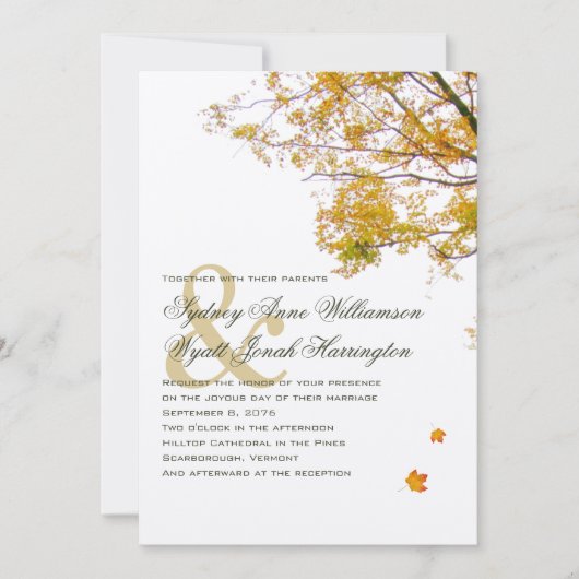 Unser Baum in Hochzeit im Herbst Einladung (Vorderseite)