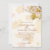 Unser Baum, Leaf Hintergrund, Hochzeit im Herbst E Einladung (Vorderseite)