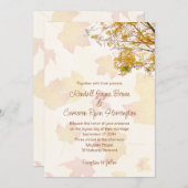 Unser Baum, Leaf Hintergrund, Hochzeit im Herbst E Einladung (Vorne/Hinten)