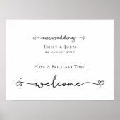 Unser Begrüßungs-Herzschlag schlägt Skriptzeichen Poster (Vorne)