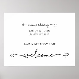 Unser Begrüßungs-Herzschlag schlägt Skriptzeichen Poster