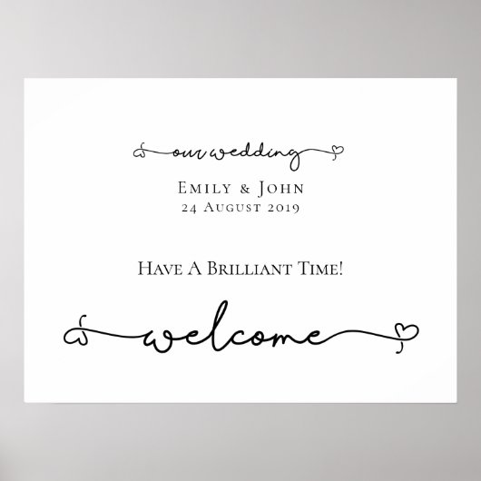 Unser Begrüßungs-Herzschlag schlägt Skriptzeichen Poster (Vorne)