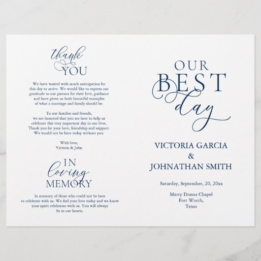 Unser bester Tag, Hochzeitsfeier - Folbares Progra (Vorderseite)