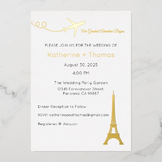 Unser Bestes Abenteuer beginnt mit der Einladung, Folieneinladung (Vorderseite)