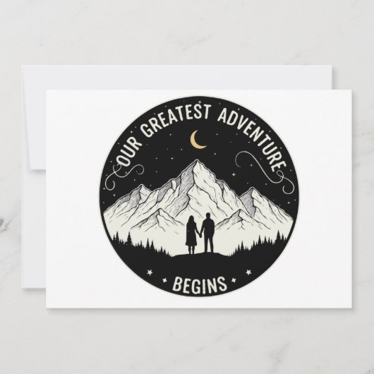 Unser Bestes Abenteuer beginnt | Rustikale Bergket Einladung (Vorderseite)
