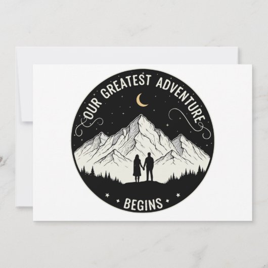Unser Bestes Abenteuer beginnt | Rustikale Bergket Einladung (Rückseite)