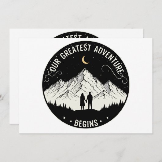 Unser Bestes Abenteuer beginnt | Rustikale Bergket Einladung (Vorne/Hinten)