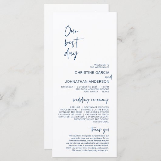 Unser bestes Hochzeitsprogramm für Minimalistische Programm (Vorne/Hinten)