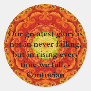 Unser bestster Ruhm ist nicht, wenn er nie, aber Runder Aufkleber