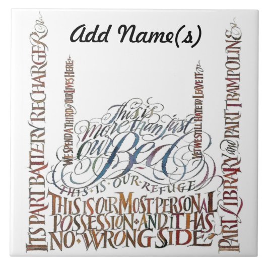 Unser Bett hat keine falsche Seite Fliese (Vorderseite)