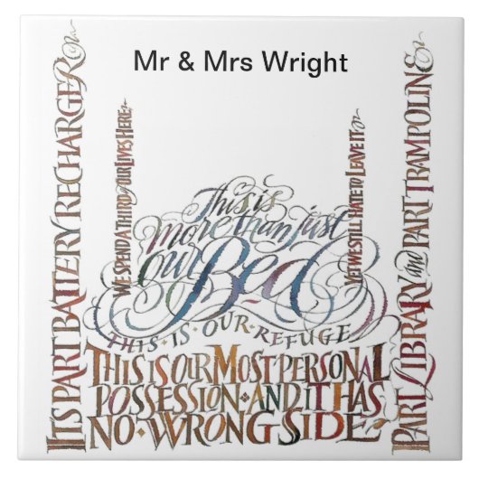 Unser Bett hat keine falschen Keramiken Untersetze Fliese (Vorderseite)