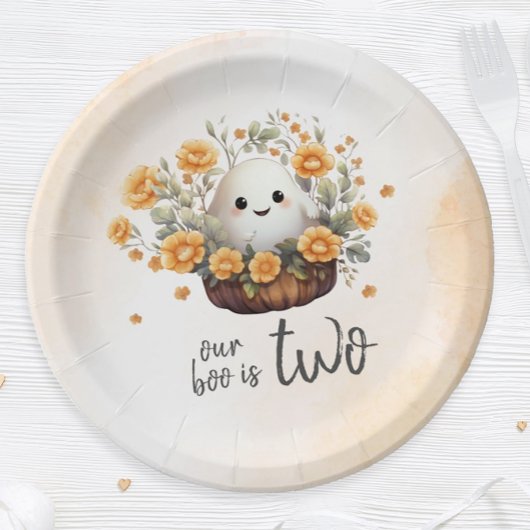 Unser Boo ist zwei Geister zum Geburtstag Pappteller