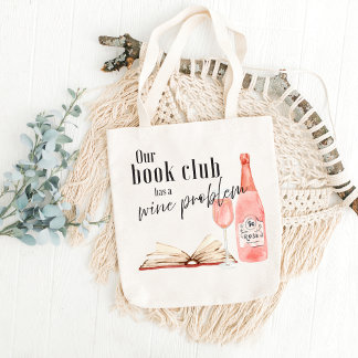Unser Buchclub hat ein Weinproblem Lustige Wasserf Tragetasche