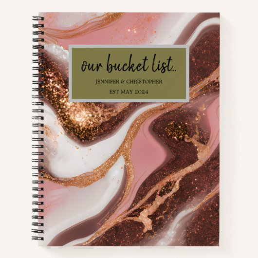 Unser "Bucket List Couples Journal" Notizblock (Vorderseite)