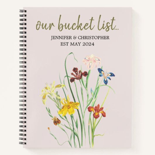 Unser "Bucket List Coups Adventure Keepake Journal Notizblock (Vorderseite)