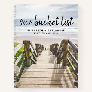 Unser Bucket List Strand Paare Erinnerungsjournal Notizblock