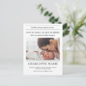 Unser "Bundle of Joy" ist hier, die Geburtsankündi Postkarte (Stehend Vorderseite)