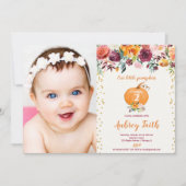 Unser Burgunderblumengeburtstags-Foto des kleinen Einladung (Vorderseite)