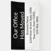 Unser Büro hat das Geschäft schwarz und weiß gemac Banner (Vertikal)