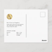 Unser Büro hat das Schwarz-Gold-Logo um eine neue Postkarte (Rückseite)