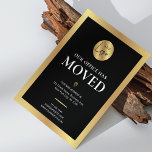 Unser Büro hat das Schwarz-Gold-Logo um eine neue  Postkarte<br><div class="desc">Lass deinen Kunden, Mitarbeitern und Zustellern mit diesem eleganten schwarz-goldenen Logo über deine neue Büroadresse. Unser Büro hat die Visitenkarten-Design-Lösung "Moved Business" entwickelt. Mit dem Gold-Effekt-Rahmen, modernen Schriftart, Platz für Ihr Firmenlogo, neuer Adresse, Kontaktdaten und Öffnungszeiten, ist diese moderne, von uns umgesetzte Corporate Postcard eine einfache Möglichkeit, Kunden und Lieferanten...</div>