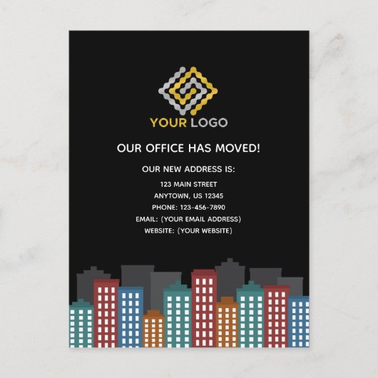 Unser Büro hat den Adresswechsel vorgenommen Postkarte (Vorderseite)