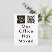 Unser Büro hat den QR-Code für Geschäftslogos geän Postkarte (Stehend Vorderseite)