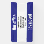 Unser Büro hat die Ankündigung blau und weiß versc Banner (Vertikal)