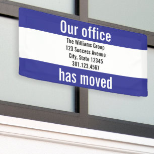 Unser Büro hat die Ankündigung blau und weiß versc Banner
