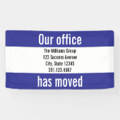 Unser Büro hat die Ankündigung blau und weiß versc Banner (Horizontal)