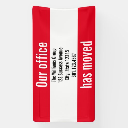 Unser Büro hat die Ankündigung rot und weiß versch Banner (Vertikal)