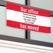 Unser Büro hat die Ankündigung rot und weiß versch Banner (Äußeres Gebäude)