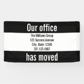 Unser Büro hat die Ankündigung Schwarz-Weiß versch Banner (Horizontal)