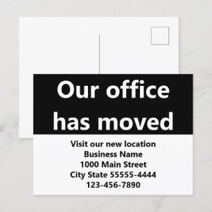 Unser Büro hat die Ankündigung von Black Moving üb Postkarte
