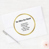 Unser Büro hat die Ankündigung von Geschäftswechse Runder Aufkleber (Umschlag)