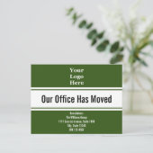 Unser Büro hat die Ankündigung von "Green Moving" Postkarte (Stehend Vorderseite)